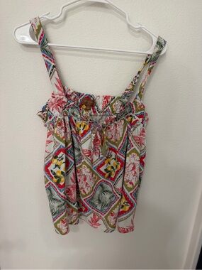 Costa Multicolor Floral Geo-Print Sleeveless Tank Top